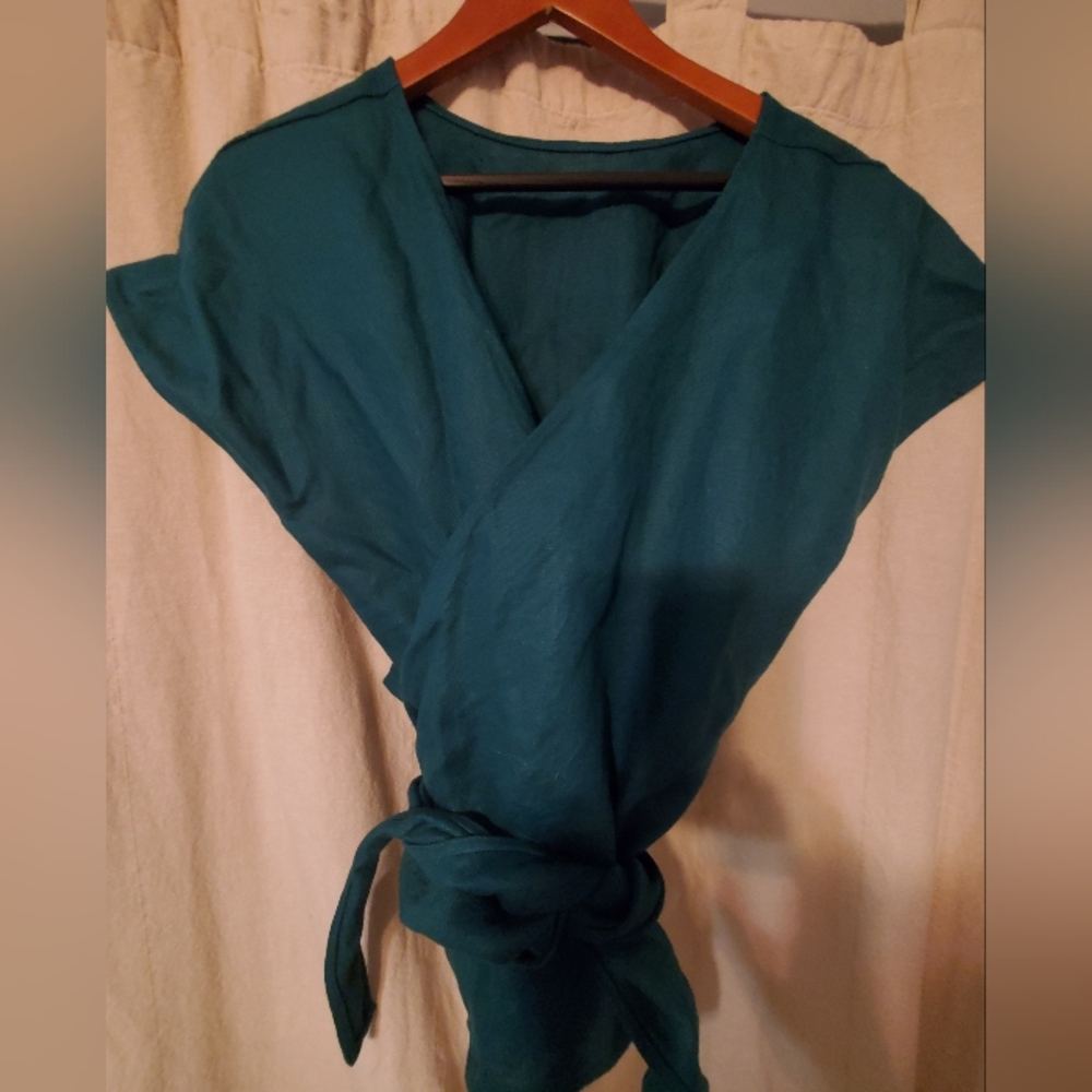 Linen Wrap Top